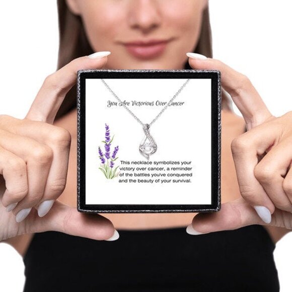 Cancer Warrior Necklace, Cancer Survivor's Inspirational Jewelry - Picture 2 of 2